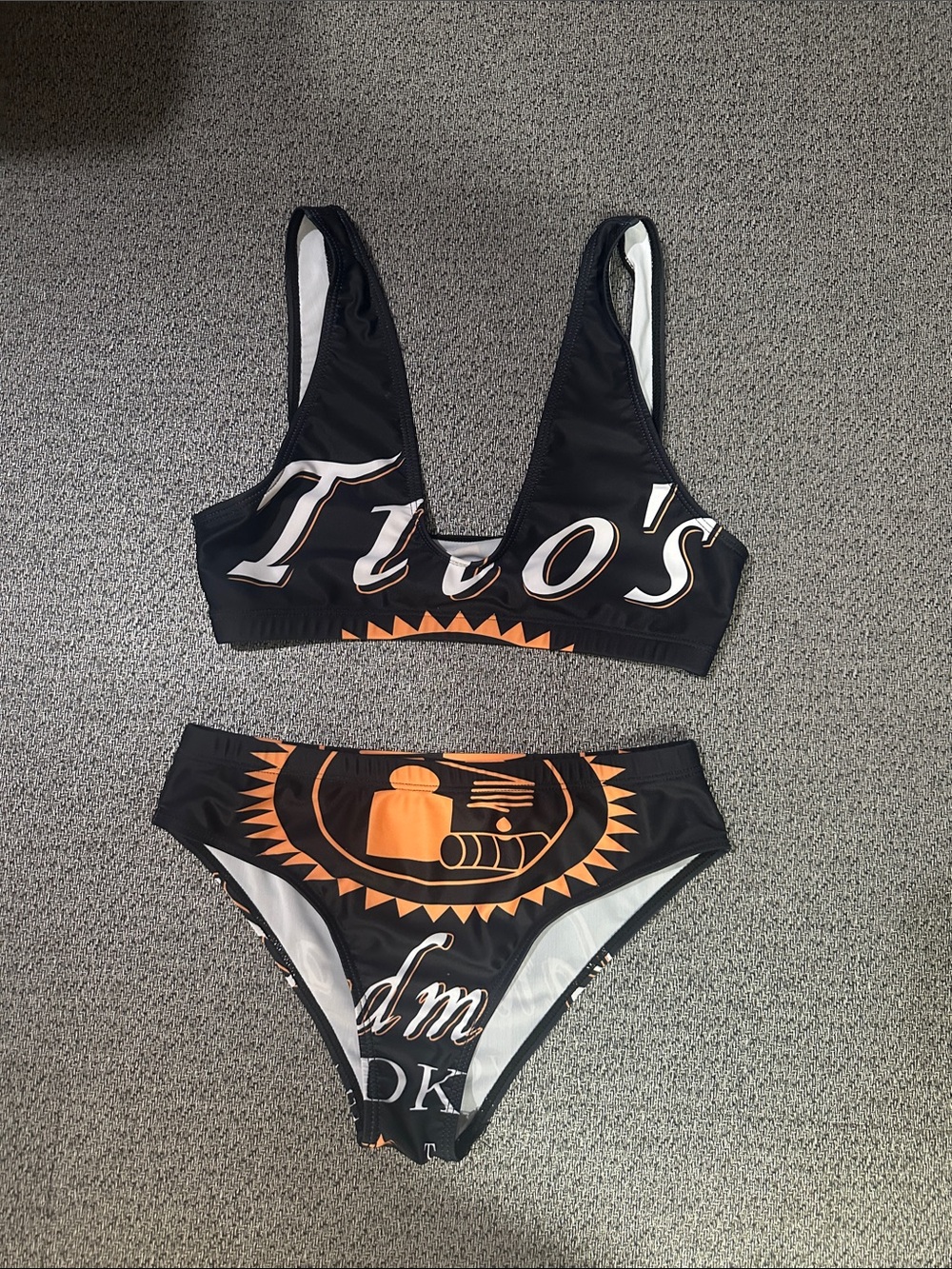 Black & Orange Logo Tito’s Bikini Set - Women Swim